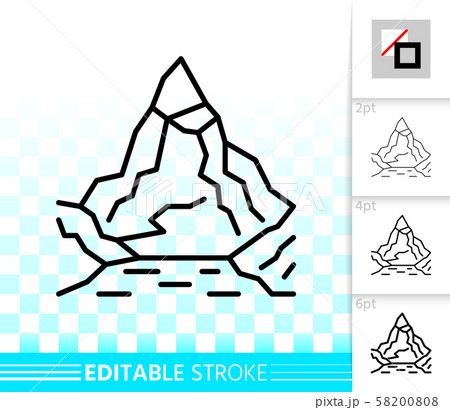 Mountain simple high mount black line vector iconのイラスト素材 [58200808] - PIXTA
