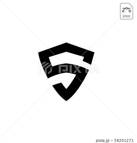 Shield Secure Safe With Initial S Logo Designのイラスト素材