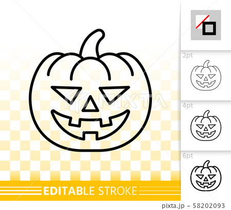 Jack Olantern simple black line vector icon 58202093