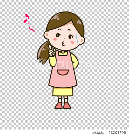 ごまかす女性 ポーズ イラスト ごまかす女性 ポーズ イラスト 58203706