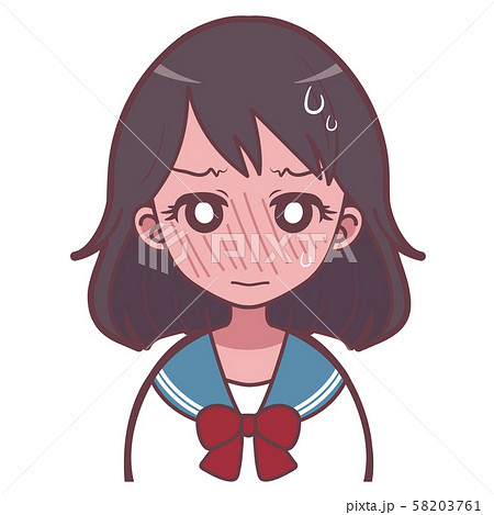 照れる女の子のイラスト素材