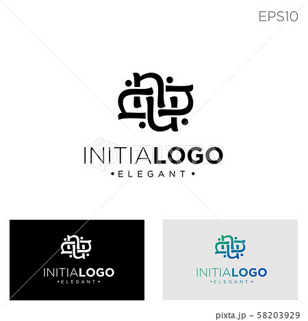 Monogram Initial N Nn N Logo Template Blackのイラスト素材 58203929 Pixta