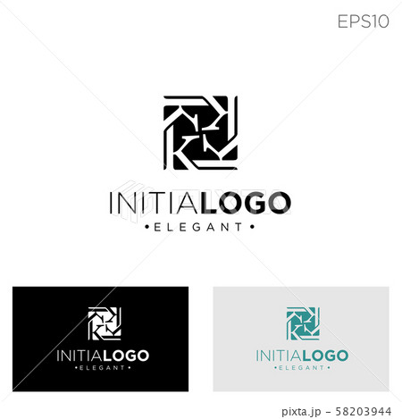 monogram initial k, kk, k logo template black 58203944