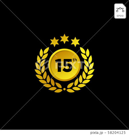 anniversary emblem 1-99 gold luxury vector 58204125