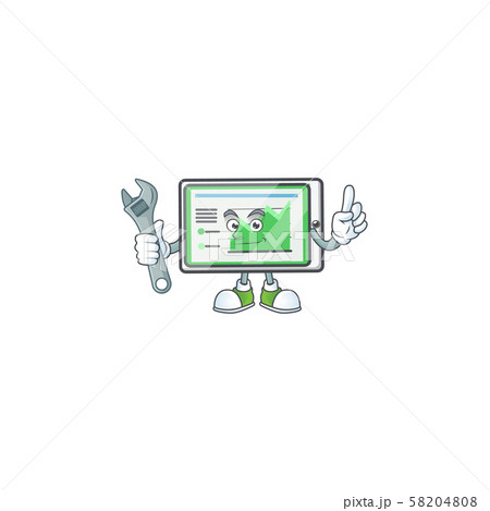 Mechanic up chart horizontal table on white background 58204808
