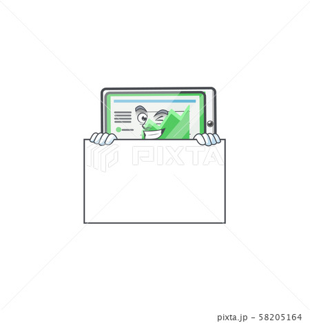 Grinning with board up chart horizontal table for report. 58205164