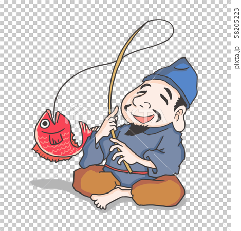 恵比須様 えびす 七福神 鯛のイラスト素材 [58205223] - PIXTA