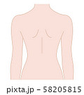 女性　背中 58205815