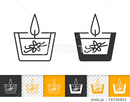 Candle Flame simple fire black line vector icon Candle Flame simple fire black line vector icon 58206802