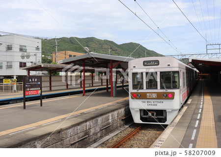 The Rail Kitchen Chikugo 西鉄電車 レールキッチンチクゴ 福岡県の写真素材