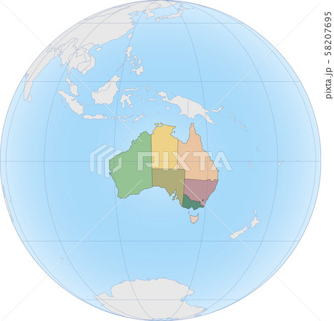 Topographic map of Australia on the Globe Topographic map of Australia on the Globe 58207695