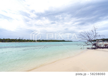 ニューカレドニア ロイヤルティ諸島 ウベア島 ムリの橋からレキンの絶壁を望む ニューカレドニア ロイヤルティ諸島 ウベア島 ムリの橋からレキンの絶壁を望む 58208060