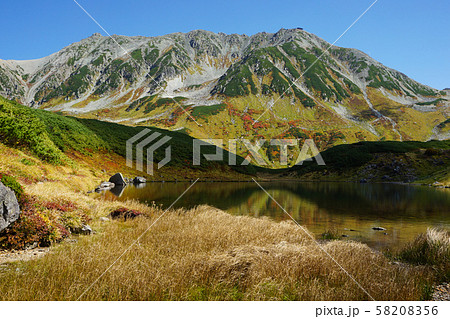 立山連峰と緑が池 富山県立山町 立山連峰と緑が池 富山県立山町 58208356