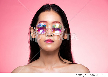 wearing kaleidoscope glasses