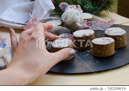 Polvorones, typical Christmas sweets Polvorones, typical Christmas sweets 58209654