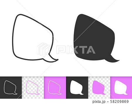 Speech Bubble simple badge black line vector icon 58209869