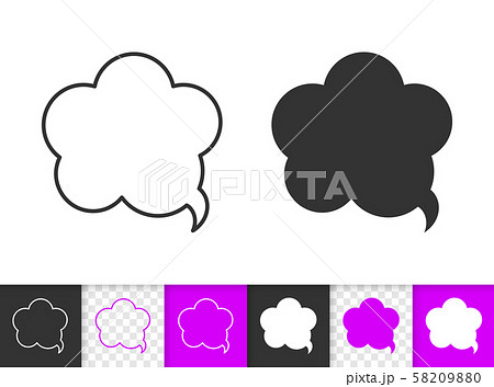 Speech Bubble simple badge black line vector icon 58209880