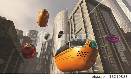 Autonomus Electric Vehicle EV AV Taxis Future Concept 3D Illustration Autonomus Electric Vehicle EV AV Taxis Future Concept 3D Illustration 58210383