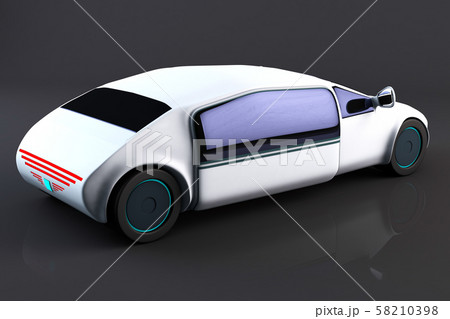 Autonomus Electric Vehicle Concept Design 3D Illustration Autonomus Electric Vehicle Concept Design 3D Illustration 58210398
