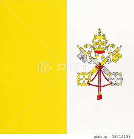 Vatican national fabric flag, textile background. 58212153