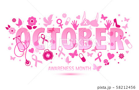 Breast Cancer Awareness Month Banner. Logo for Breast Cancer Awareness Month Banner. Logo for 58212456