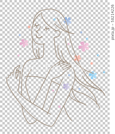 女性 ストレート ロングヘア イメージ イラスト 女性 ストレート ロングヘア イメージ イラスト 58214226