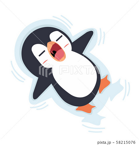 penguin sleeping on ice  Vector Illustartion 58215076