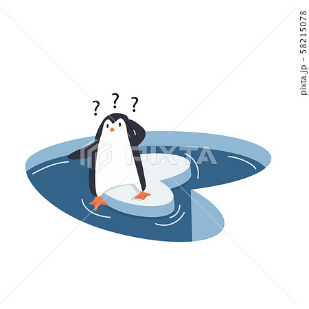 Cute penguins on a piece of iceberg 58215078
