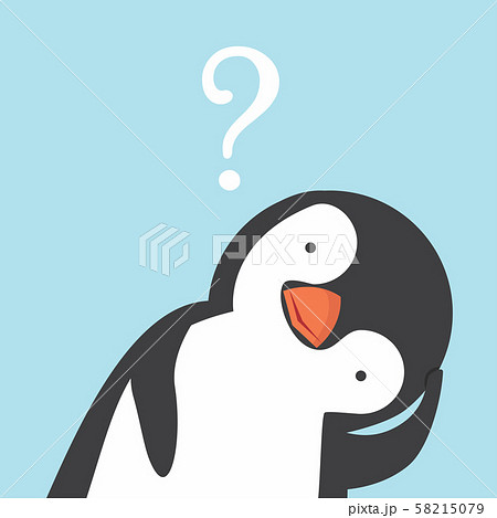 cute head funny penguin cartoon confuse - Stock Illustration [58215079] -  PIXTA