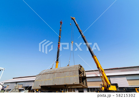 Ship building in dry dock., parts of hull ship are Ship building in dry dock., parts of hull ship are 58215302