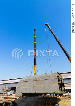 Ship building shoot inside of dry dock 58215401