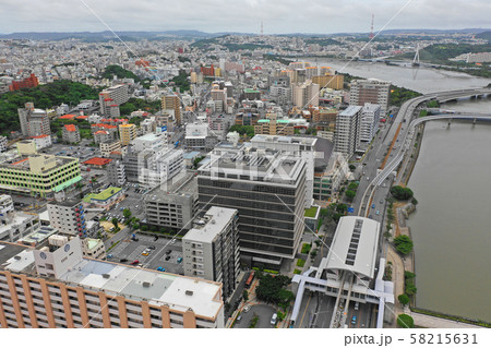 那覇市壺川駅付近の上空から 58215631