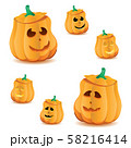 Set of halloween pumpkins with variations of illumination, part 20 Set of halloween pumpkins with variations of illumination, part 20 58216414