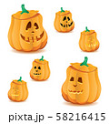 Set of halloween pumpkins with variations of illumination, part 19 Set of halloween pumpkins with variations of illumination, part 19 58216415