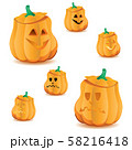 Set of halloween pumpkins with variations of illumination, part 16 Set of halloween pumpkins with variations of illumination, part 16 58216418
