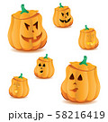 Set of halloween pumpkins with variations of illumination, part 15 Set of halloween pumpkins with variations of illumination, part 15 58216419