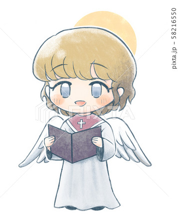 手描き風・歌う天使1 58216550