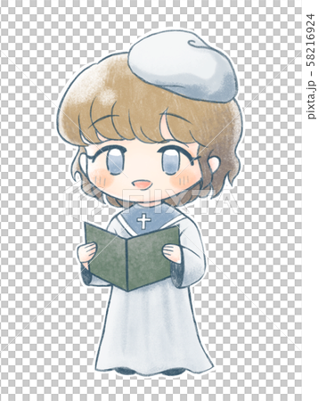 Hand-drawn and choir children 1 58216924