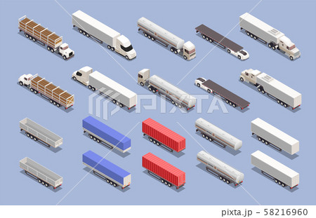 Trucks Isometric Set Trucks Isometric Set 58216960