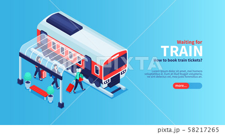 Train Waiting Horizontal Banner Train Waiting Horizontal Banner 58217265