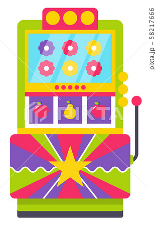 Retro Machine with Joystick with Colorful Flowers 58217666