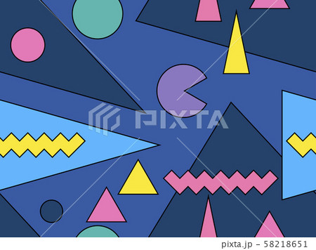 Memphis seamless pattern with geometric shapes in Memphis seamless pattern with geometric shapes in 58218651