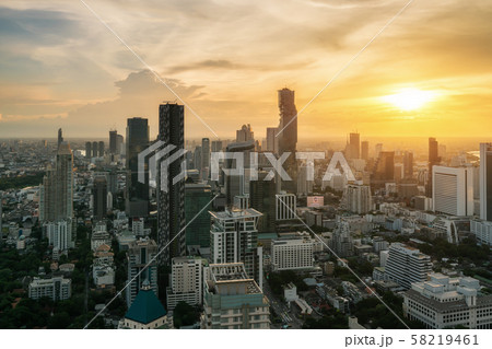 Bangkok, Thailand in Downtown area skyline view Bangkok, Thailand in Downtown area skyline view 58219461