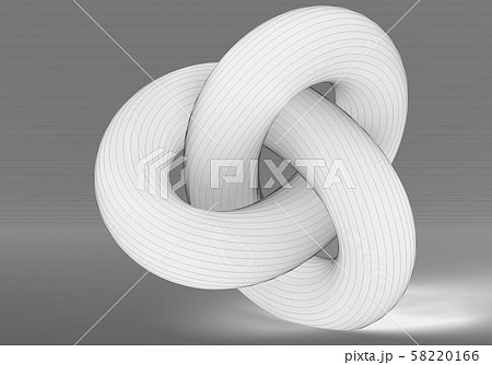 White torus knot with black wire-frame 58220166