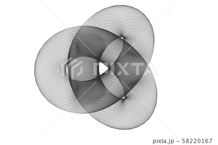 Black wire-frame torus knot 3d 58220167