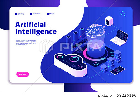Artificial intelligence landing. Ai smart digital brain networking neural learning intelligent Artificial intelligence landing. Ai smart digital brain networking neural learning intelligent 58220196