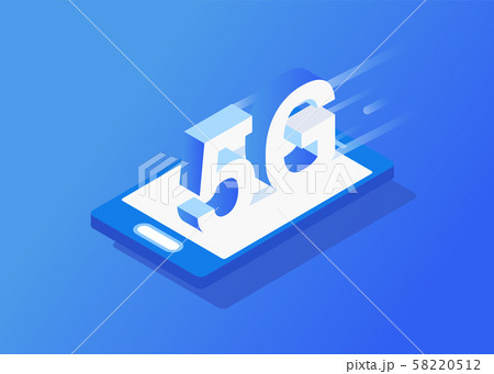 Creative isometric vector illustration of 5G 58220512