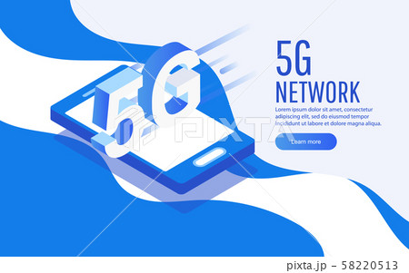 Creative 5G network wireless technology vector 58220513