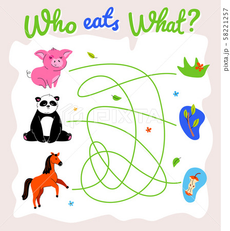 Educational children puzzle learning game vector template 58221257