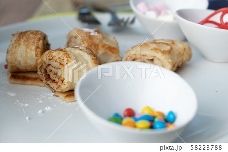 Fast food candy bar desserts during food festival. 58223788